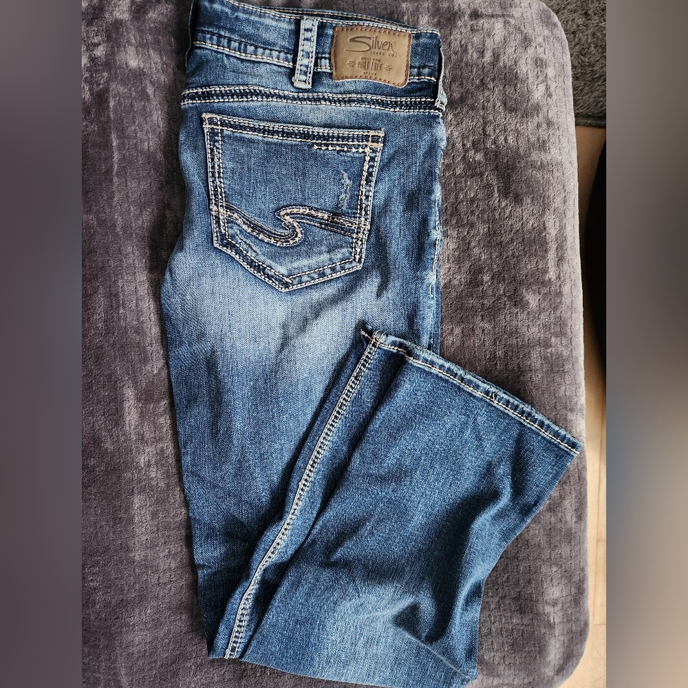 Silver Jeans Women's Suki Straight Classic Indigo Bootcut Jeans Size 33x30